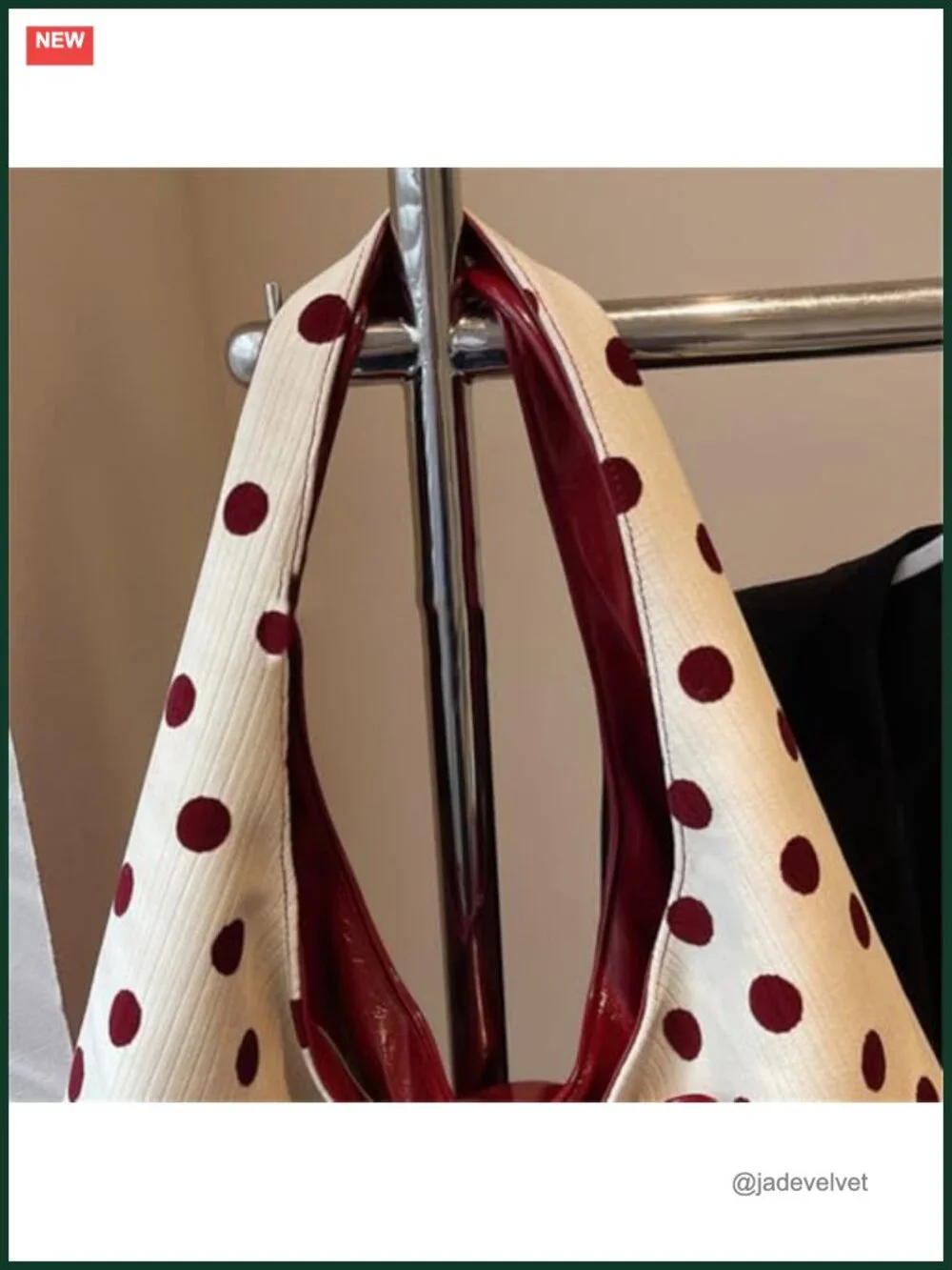 Polka Dot Hobo Shoulder Bag Women Faux Leather Large Tote Satchel Work Travel